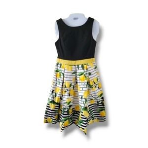 ✨️HP✨️Chetta B | Cute Black/Yellow Lemons Rockabilly Fit & Flare Dress (SIZE 4)